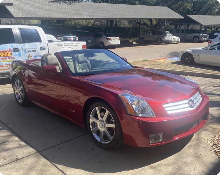 Exterior car detailing in progress